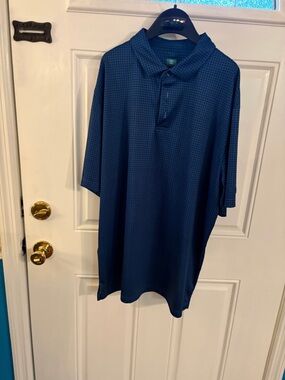 Men's Blue Checked Polo Shirt